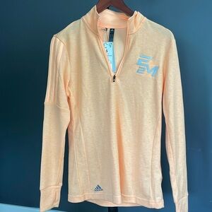 NWT Adidas Embroidered quarter zip size small, E2M logo